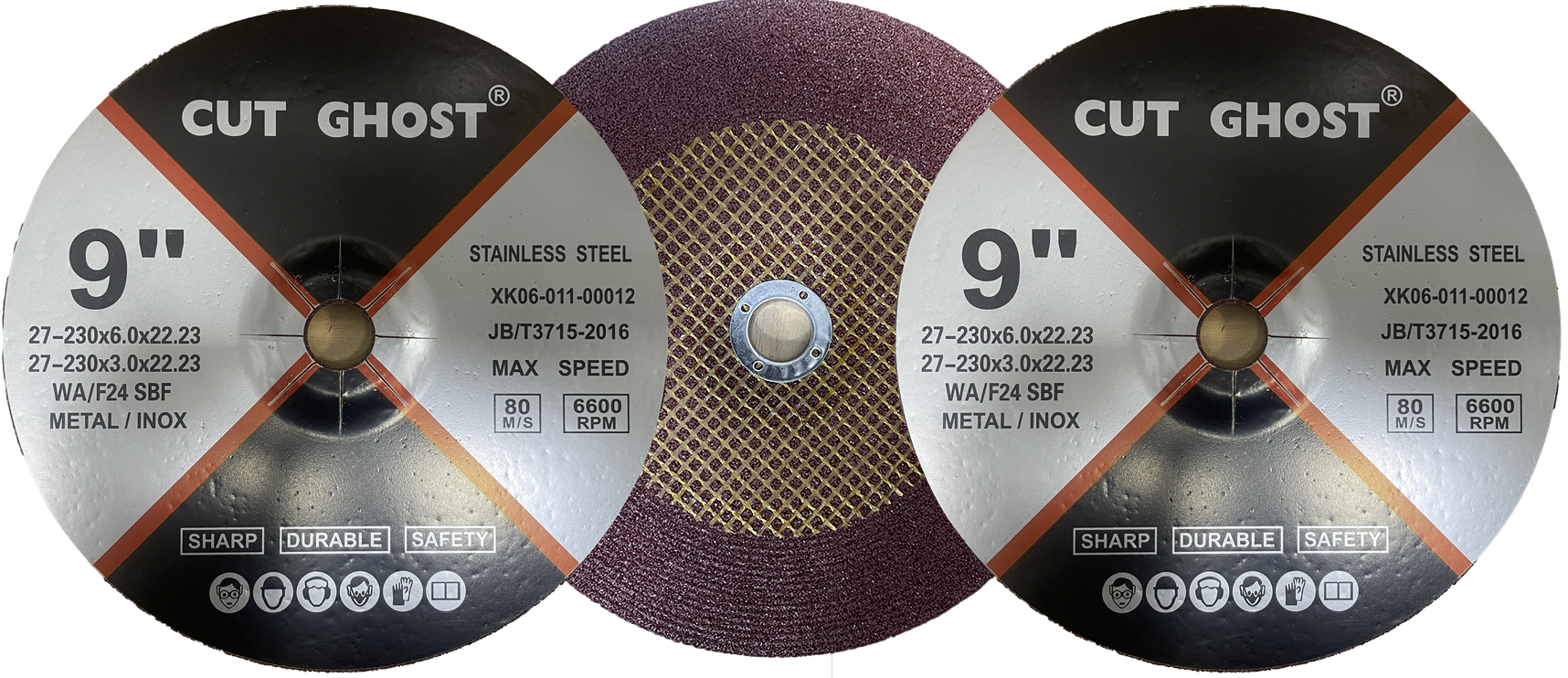 9" Black/Green Color Cutting Wheel